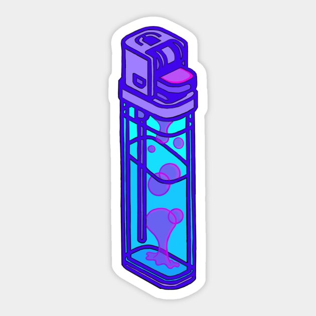 Lava Lamp Lighter Neon Trippy Sticker TeePublic